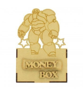 Laser Cut Small Money Box - Superhero Robot Design